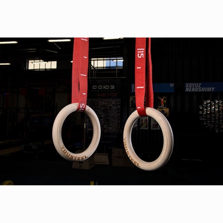 Купить Кольца гимнастические 32 мм красные стропы в Завитинске 