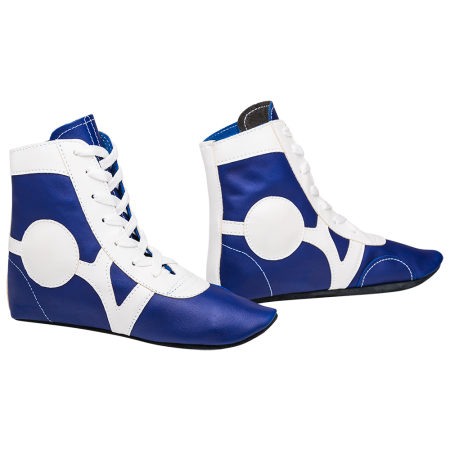 Купить Обувь для самбо SM-0102, кожа, синий Rusco в Завитинске 